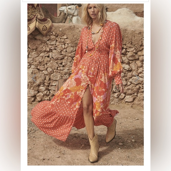 Spell Yellow Rose Maxi Dress in Desert Rose Boho — Size Large - Picture 2 of 15